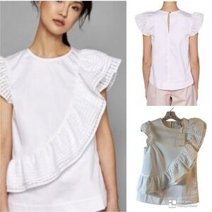 Ted Baker NWT Linda double ruffle gingham top NWT